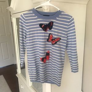 J.Crew Striped Butterfly Sweater